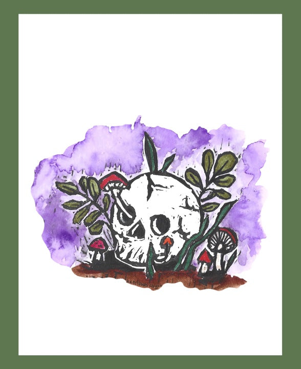Skull & Mushroom Sticker