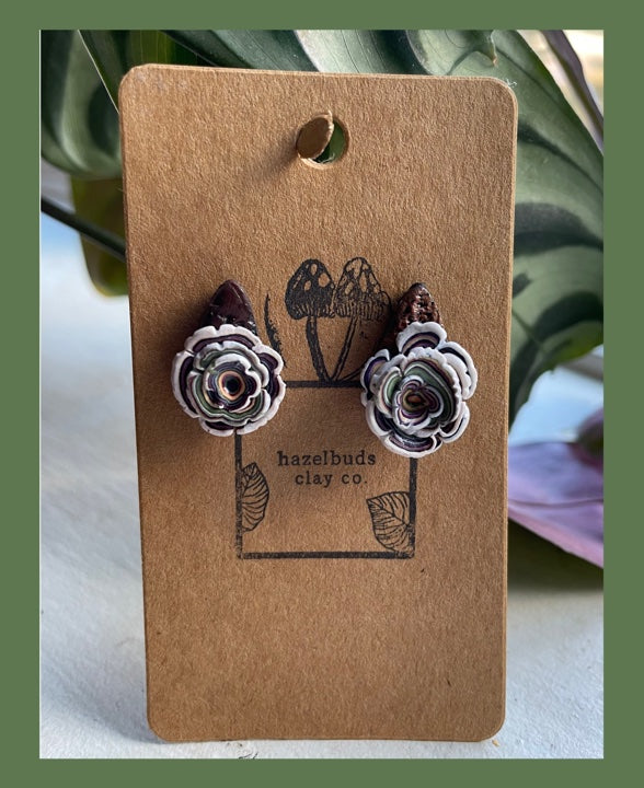 Rainbow Turkey Tail Studs