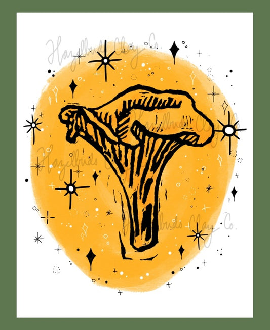 Chanterelle Linocut Print