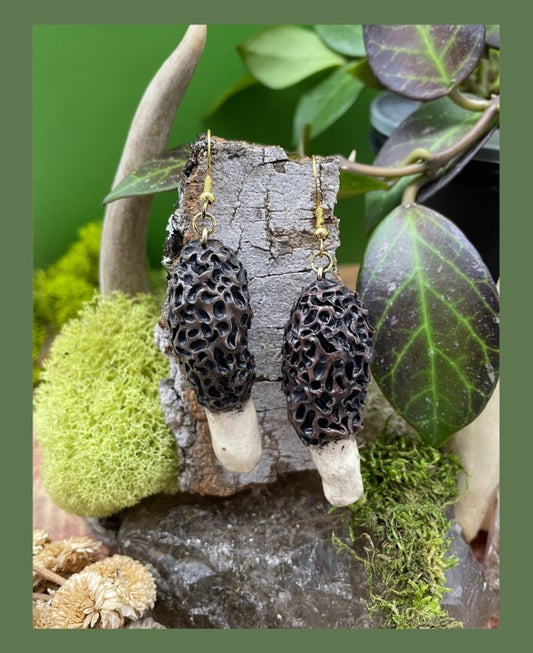 Morel Mushroom Earrings