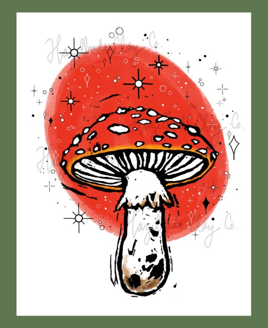 Amanita Linocut Print