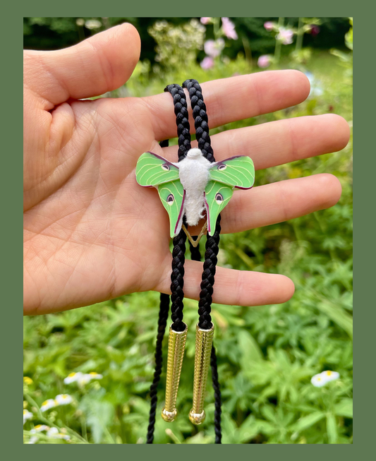 Luna Moth Bolo Tie *GLOW IN THE DARK*