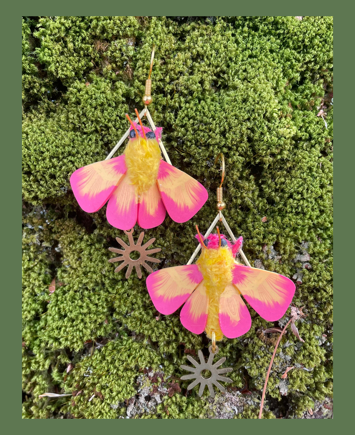 Rosy Maple Moth Earrings