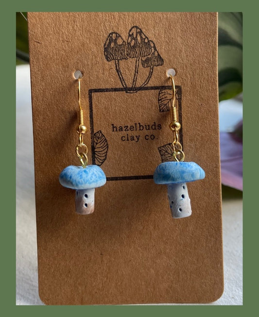 Indigo Milk Cap Earrings