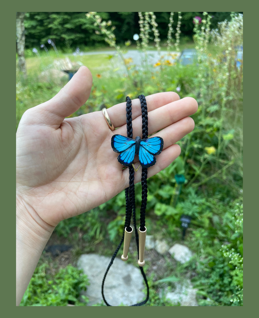 Blue Morpho Bolo Tie PRE-ORDER