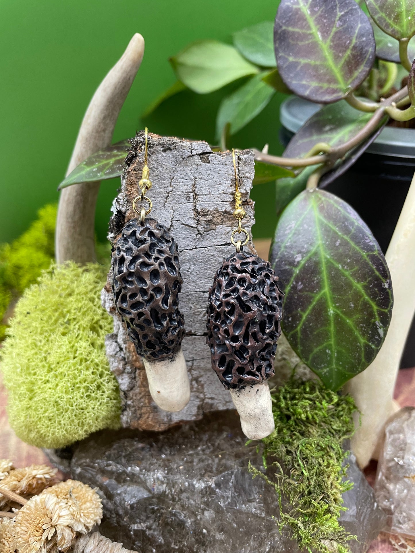 Morel Mushroom Earrings